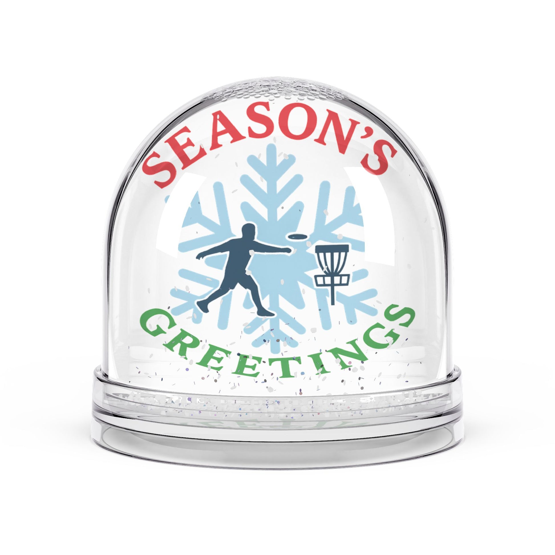 Season's Greetings Disc Golf Snow Globe