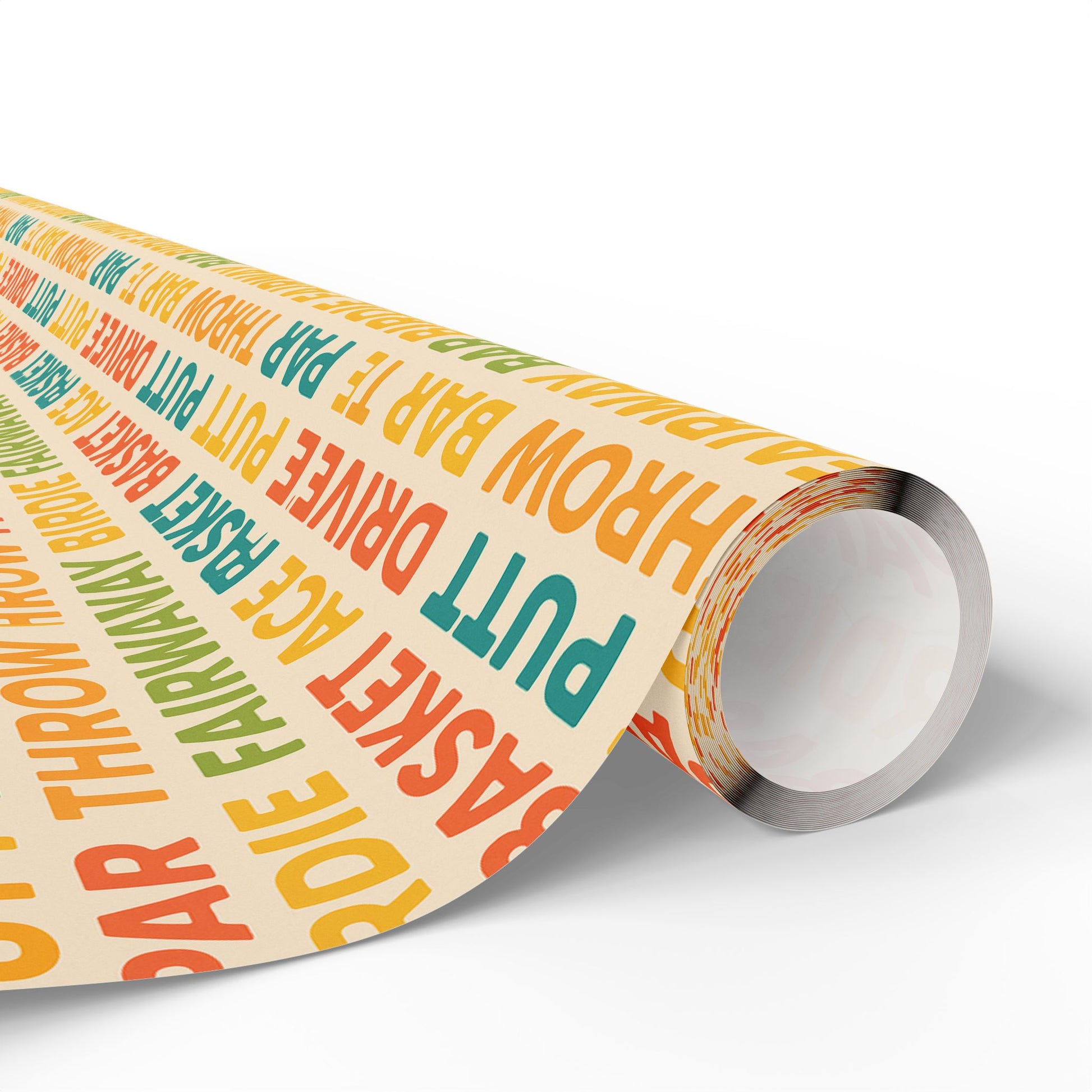 Colorful Disc Golf Themed Wrapping Paper