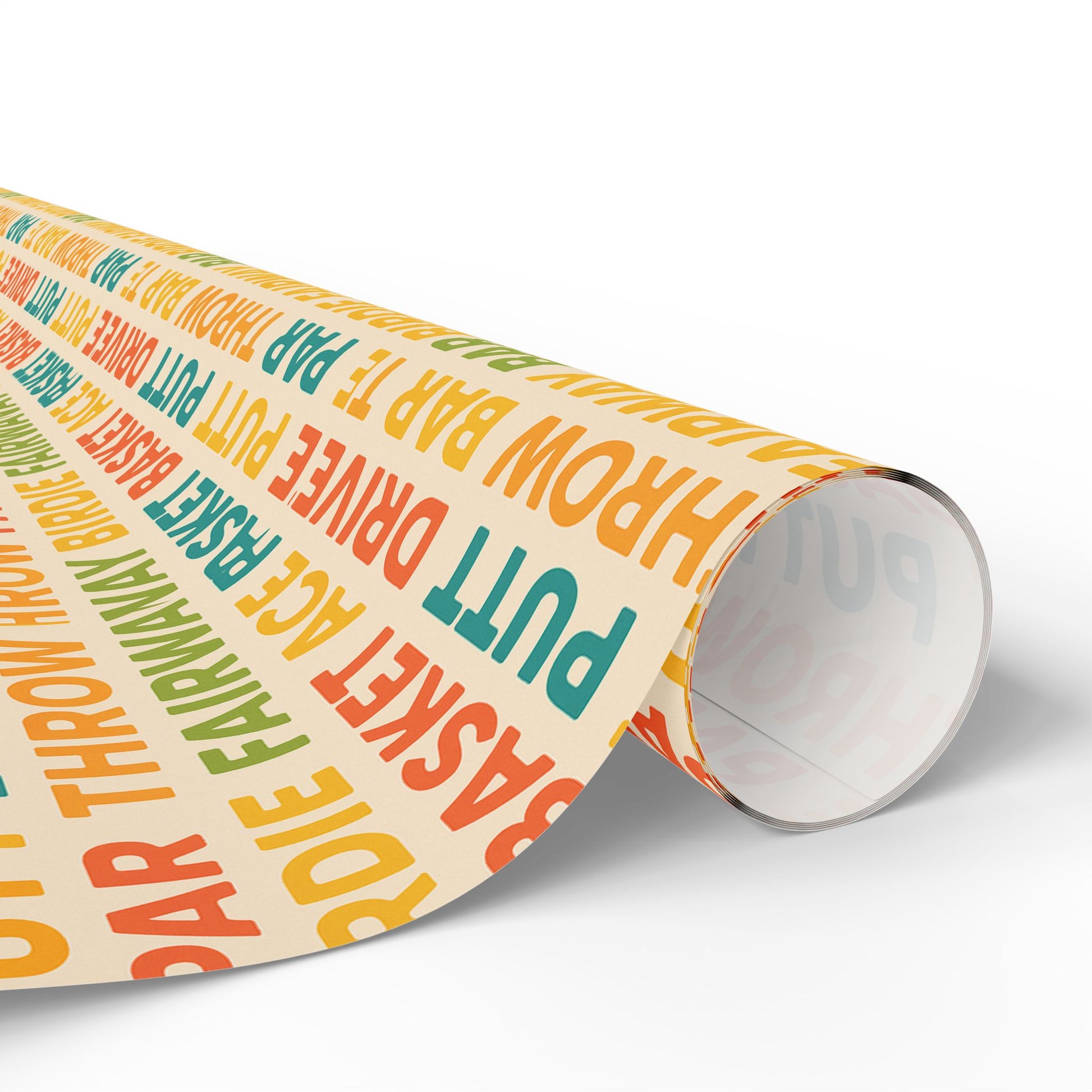 Colorful Disc Golf Themed Wrapping Paper