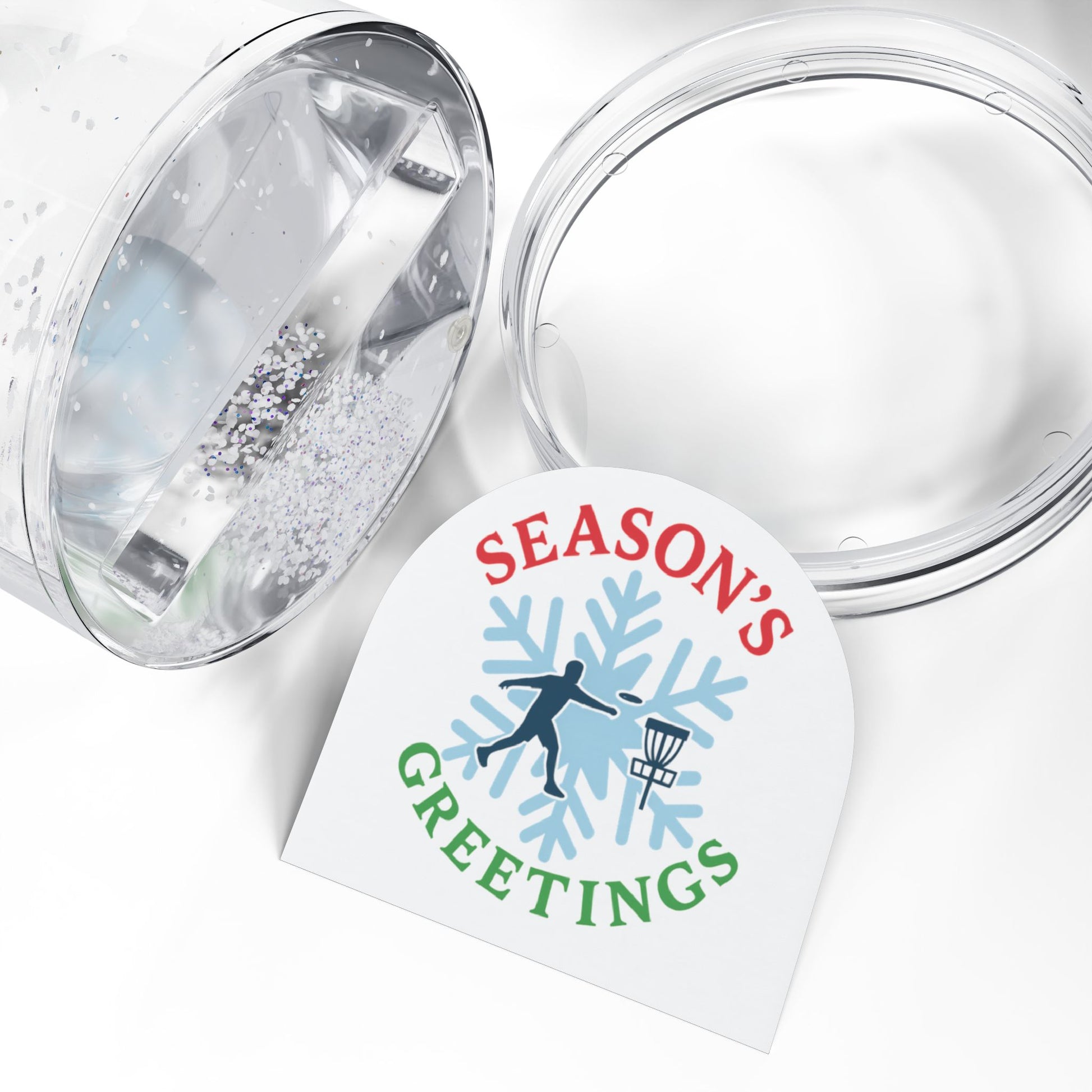 Season's Greetings Disc Golf Snow Globe