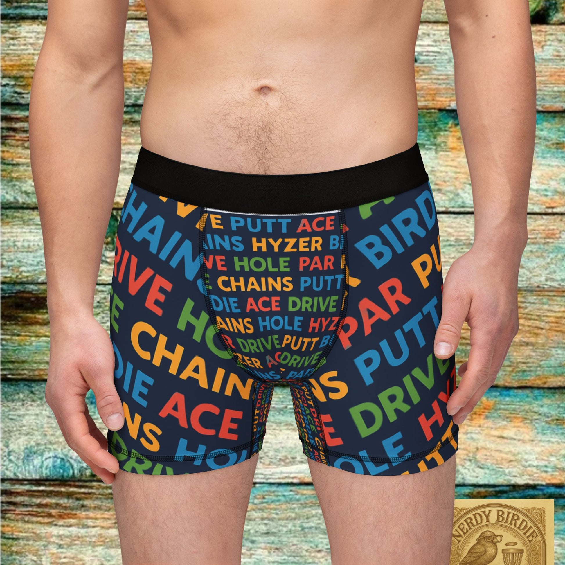 Colorful Disc Golf Term Boxers