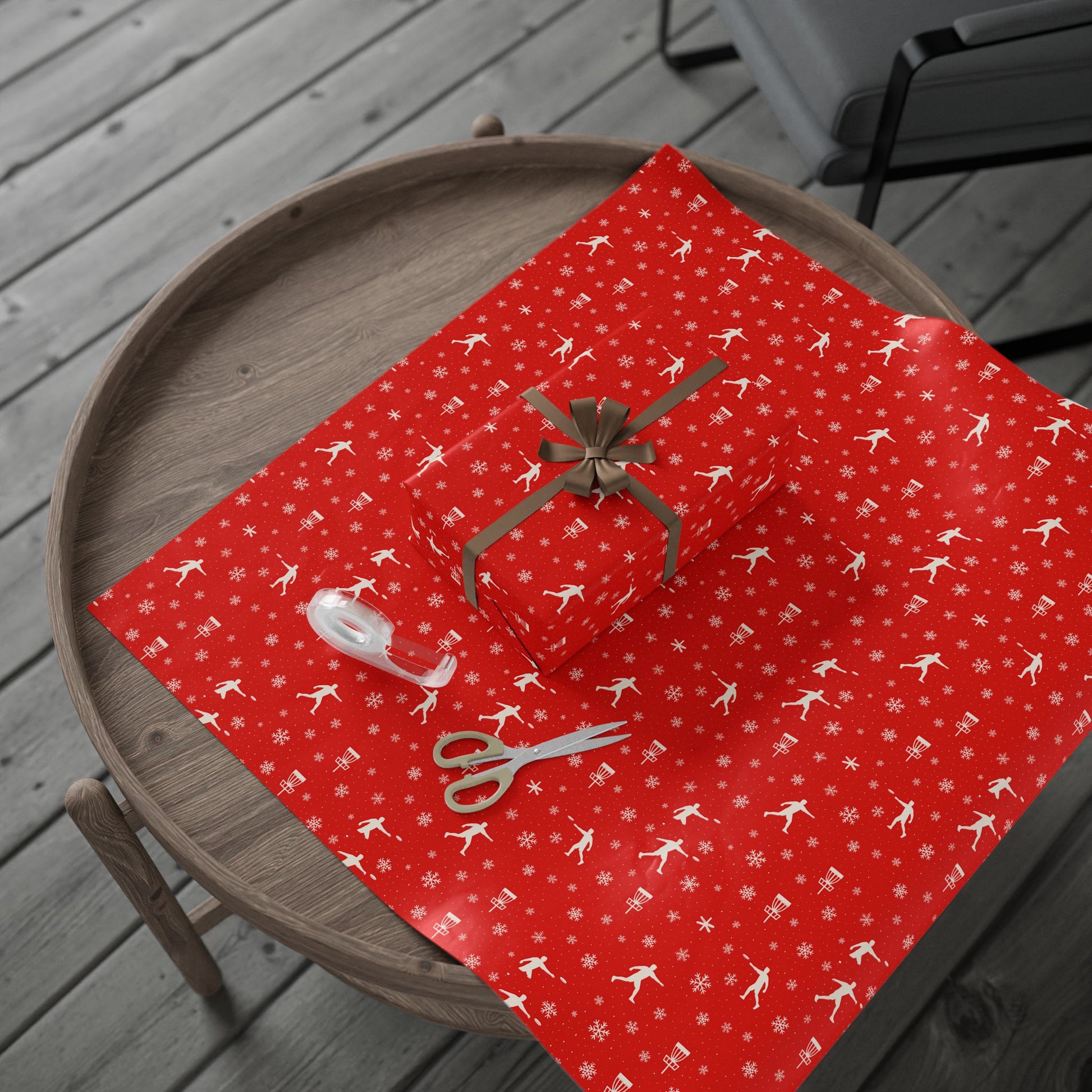 Snowflake Disc Golf Wrapping Paper