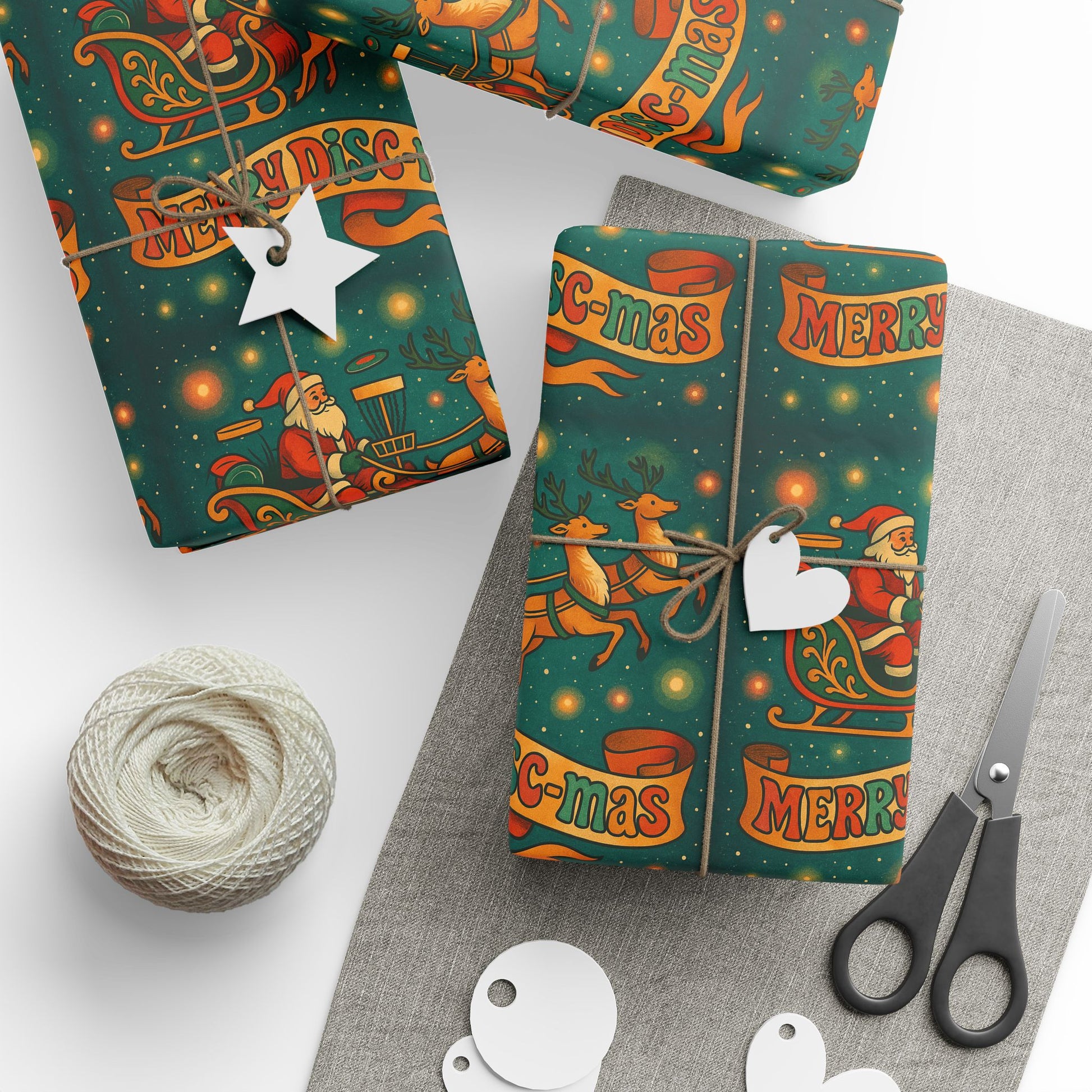 Festive Wrapping Paper Merry Disc-mas