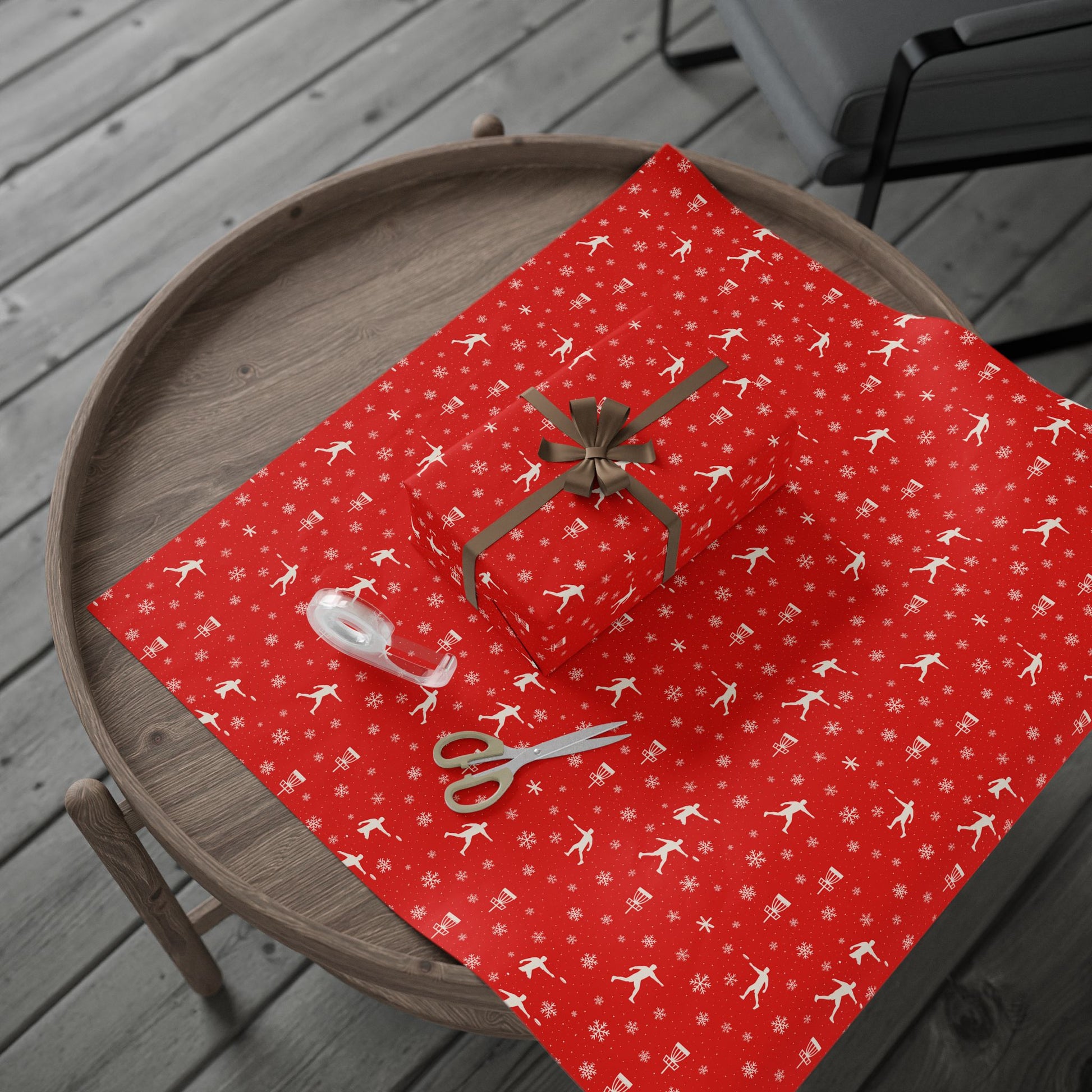 Snowflake Disc Golf Wrapping Paper