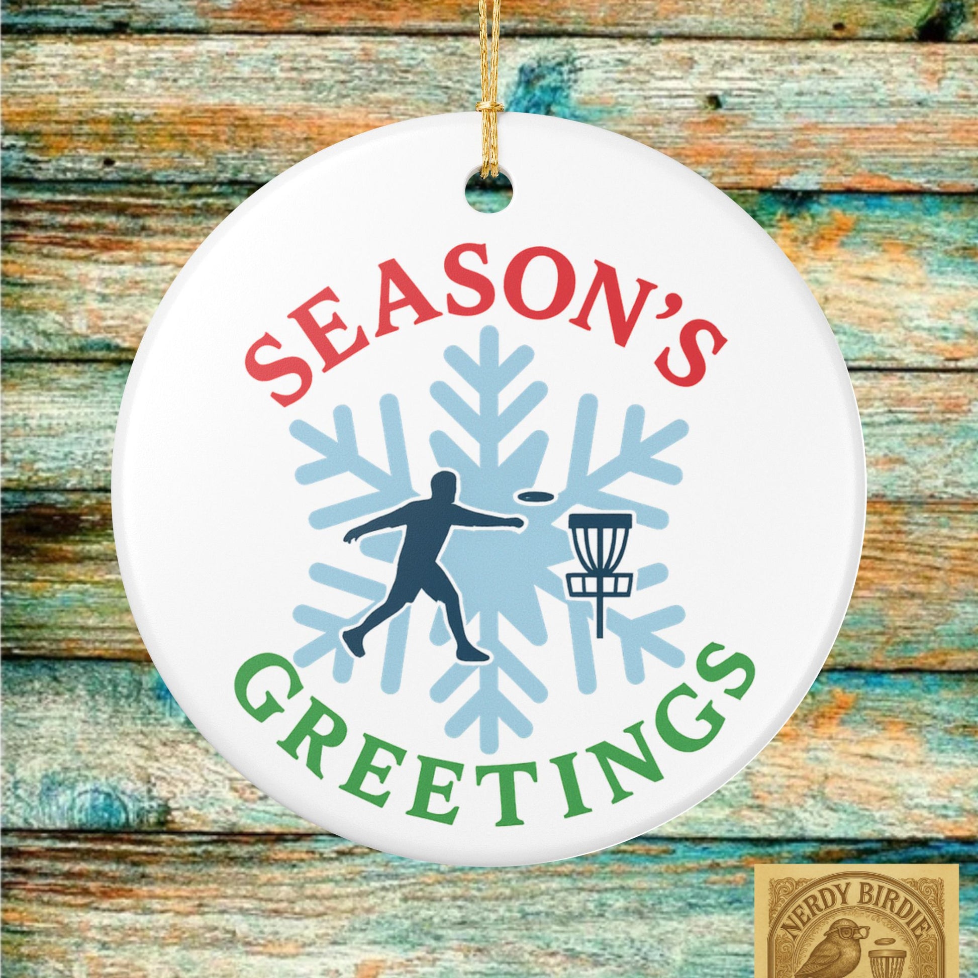 Season's Greetings Ceramic Ornament