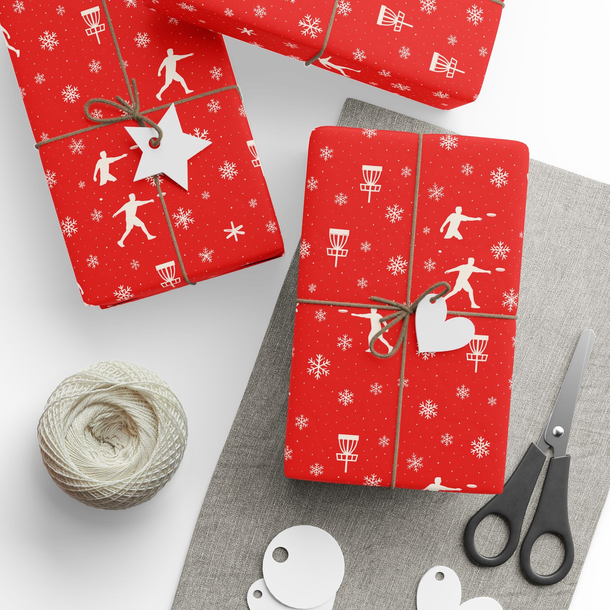 Snowflake Disc Golf Wrapping Paper