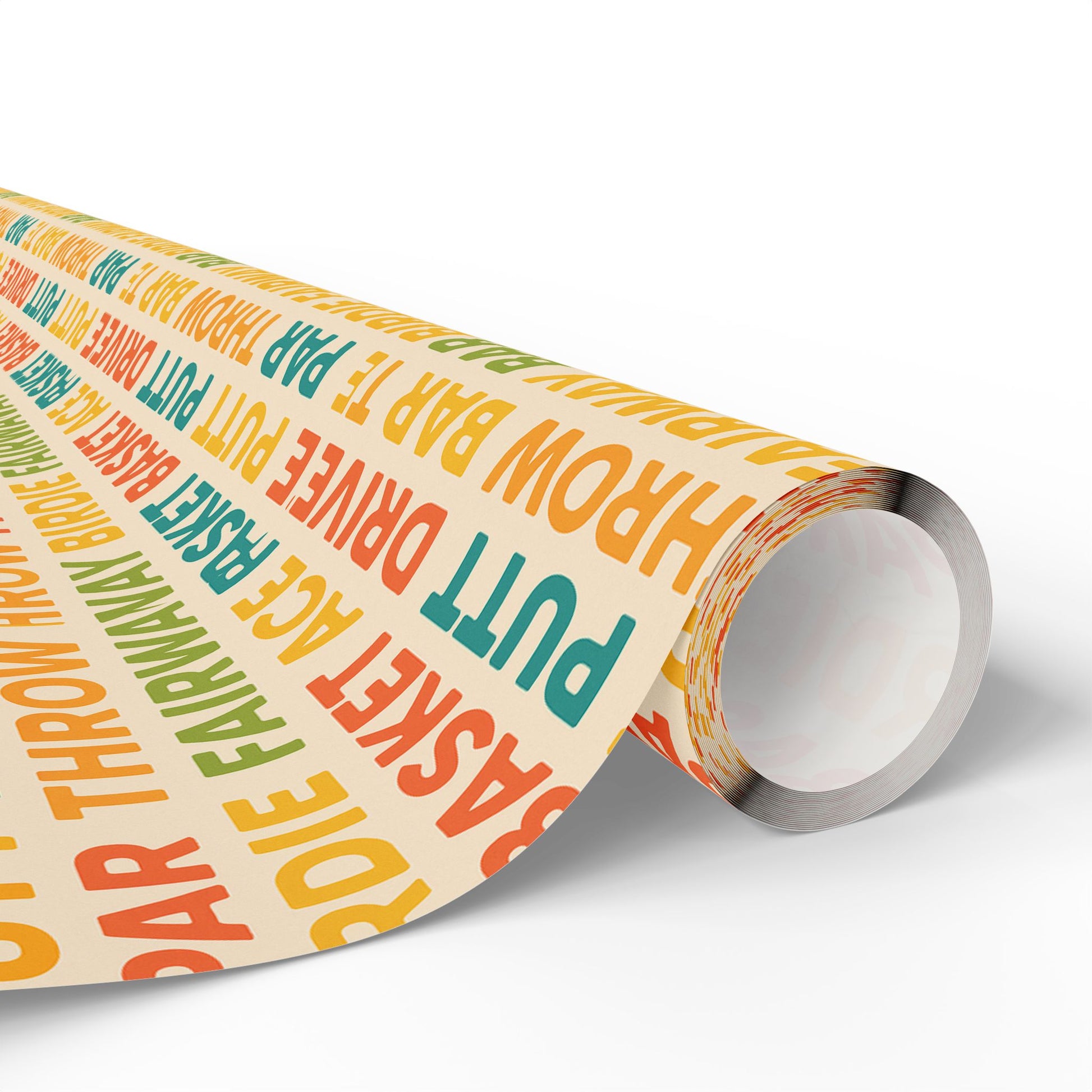Colorful Disc Golf Themed Wrapping Paper