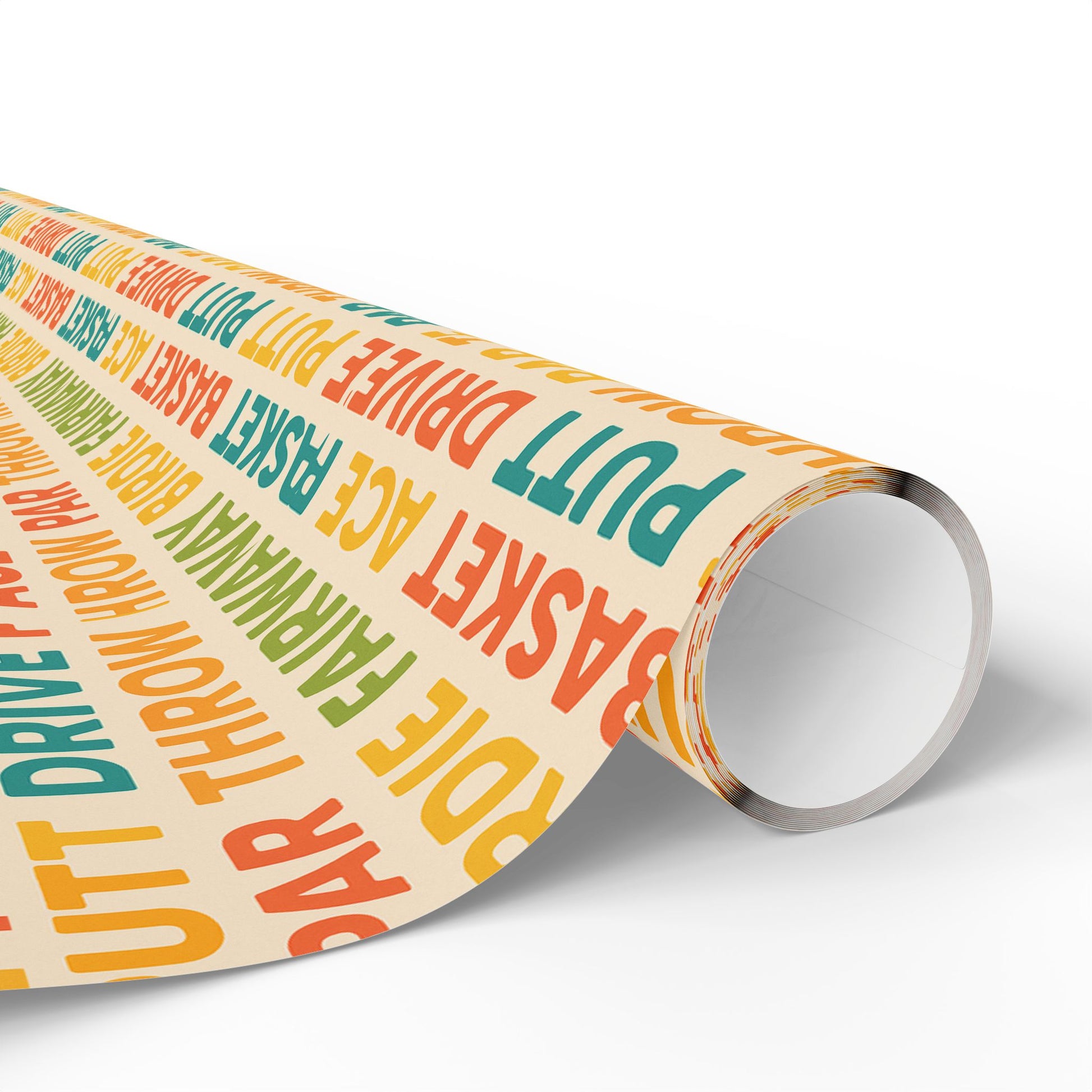 Colorful Disc Golf Themed Wrapping Paper