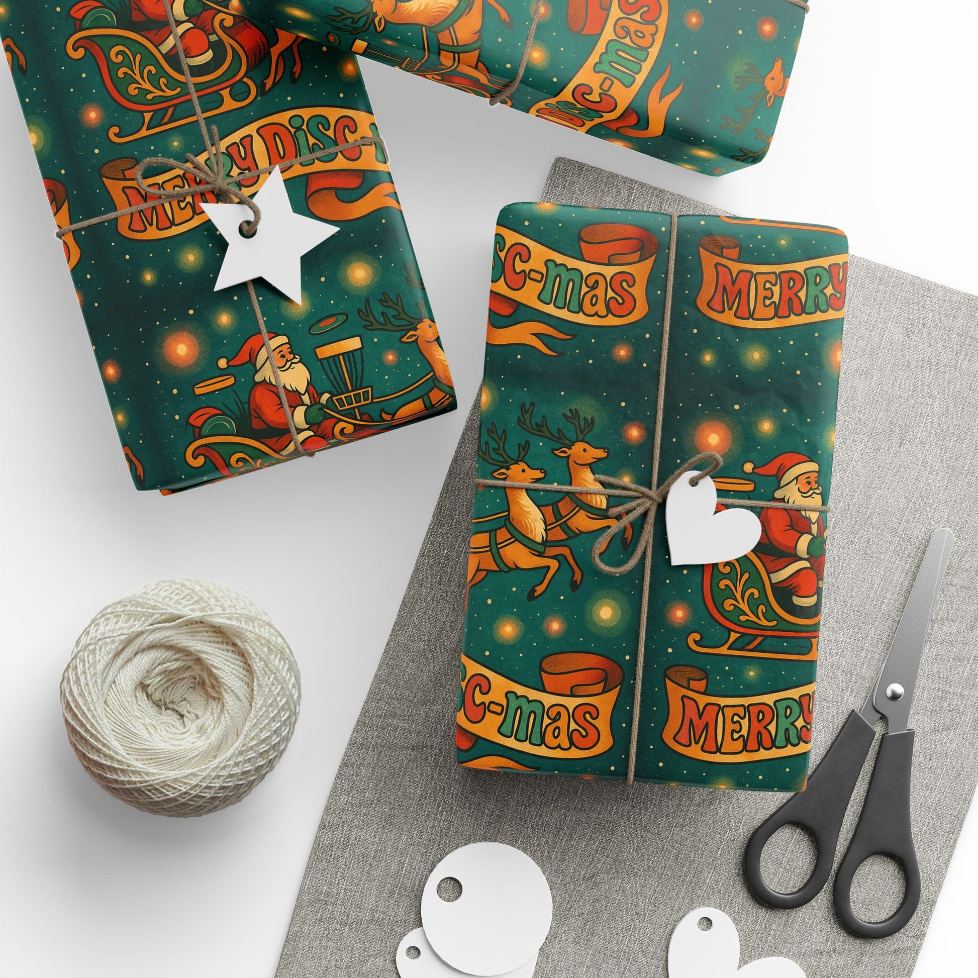 Festive Wrapping Paper Merry Disc-mas