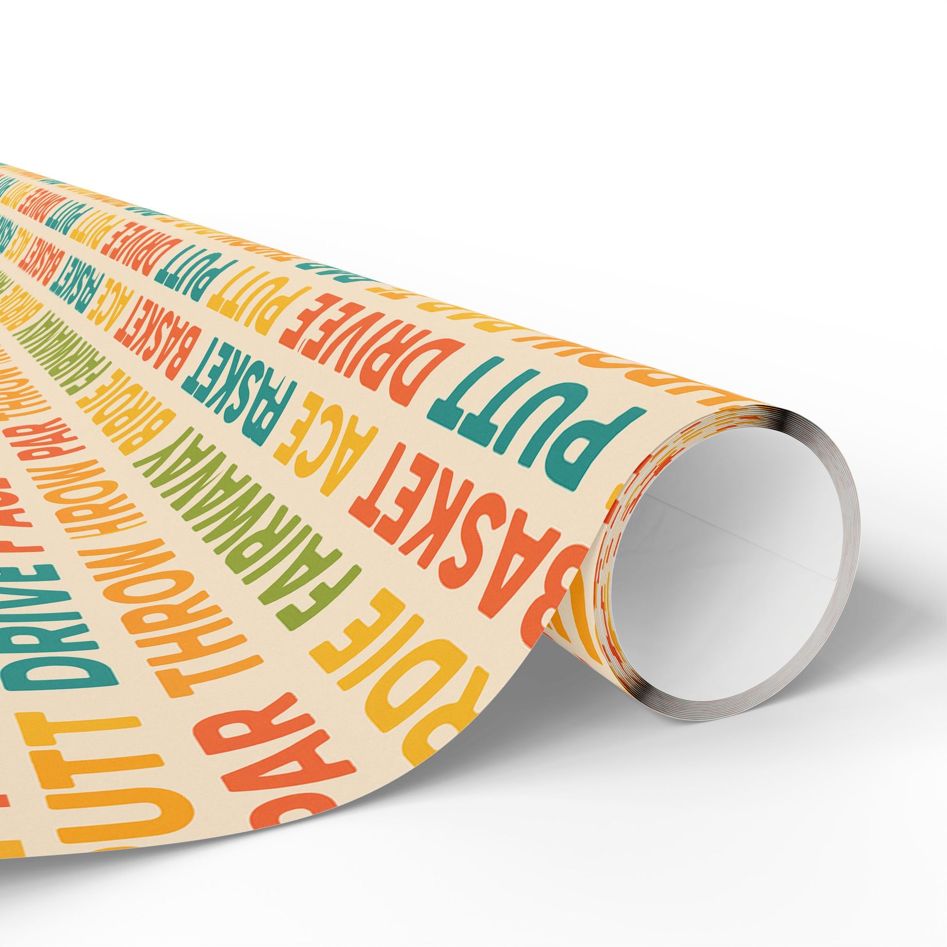 Colorful Disc Golf Themed Wrapping Paper