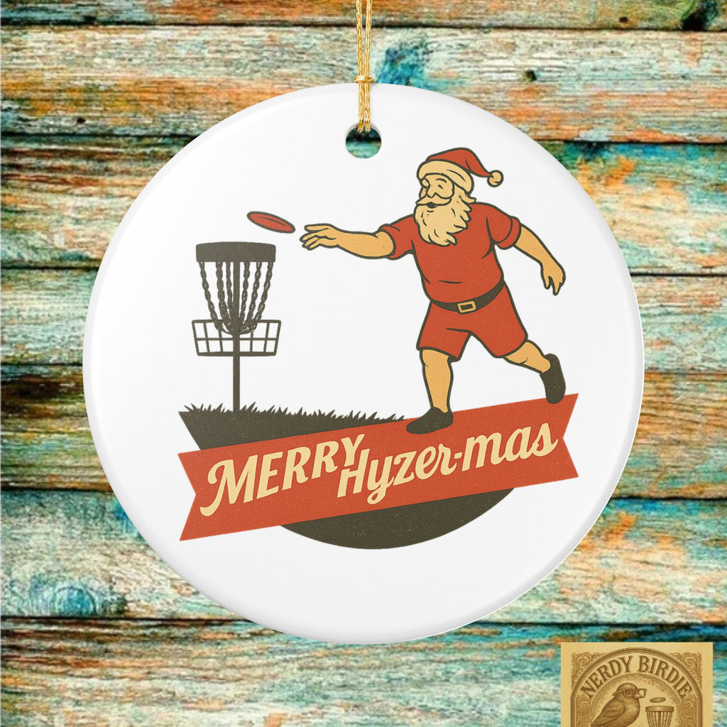 Ceramic Merry Hyzer-mas  Disc Ornament