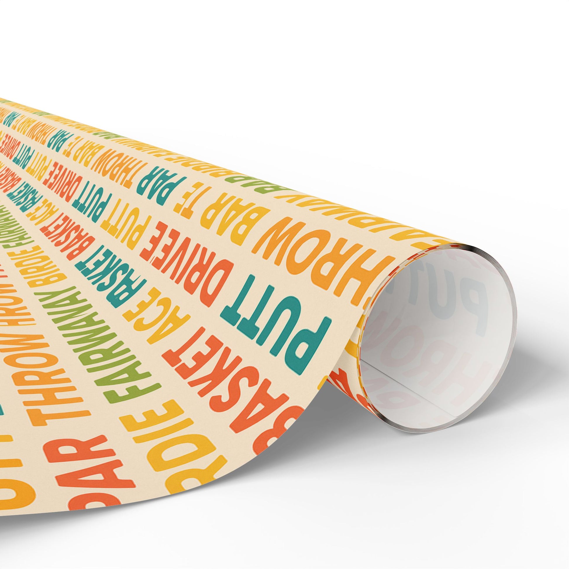 Colorful Disc Golf Themed Wrapping Paper